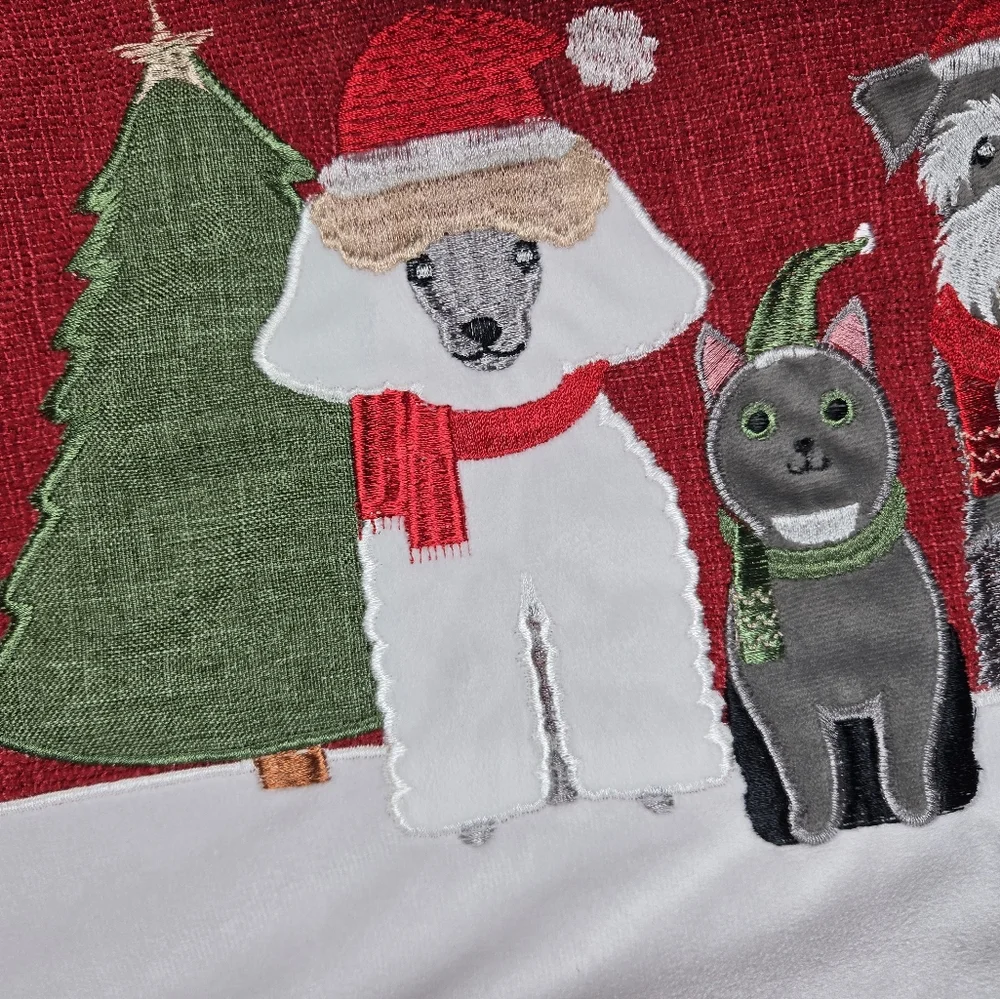 Arlee Home Fashions Cat Dog Dress Up Holiday Christmas Rectangular Pillow Cover